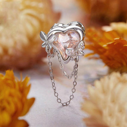 925 Sterling Silver Opal Butterfly Tassel Beads