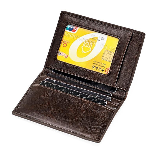 Ultra Thin Pu Leather Card Holder Mini - Coffee