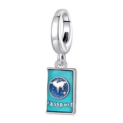 925 Sterling Silver Openable Passport Pendant For Travel