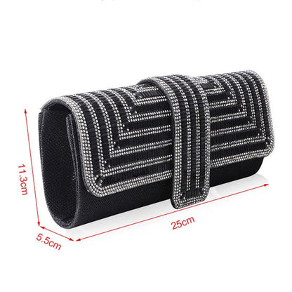 Black Shoulder Bag For Ladies Elegant Hand Messenger - Silver