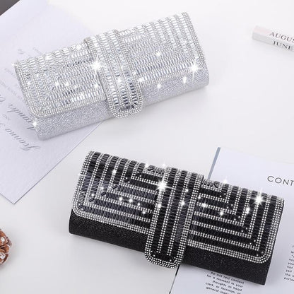 Black Shoulder Bag For Ladies Elegant Hand Messenger - Silver
