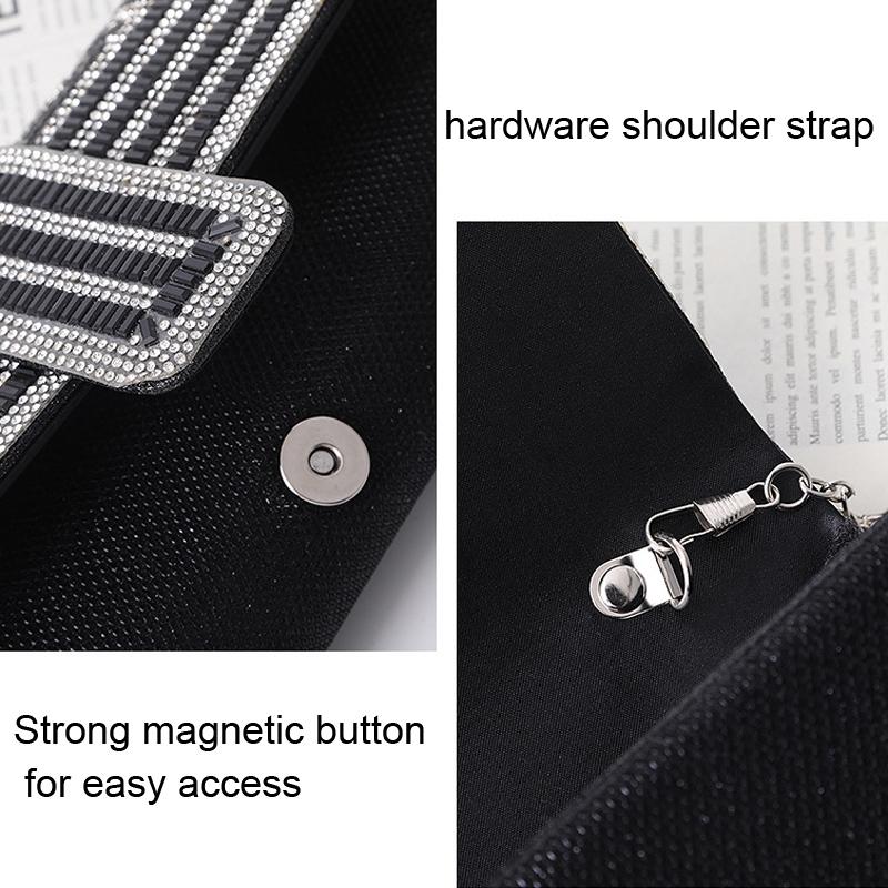 Black Shoulder Bag For Ladies Elegant Hand Messenger - Silver