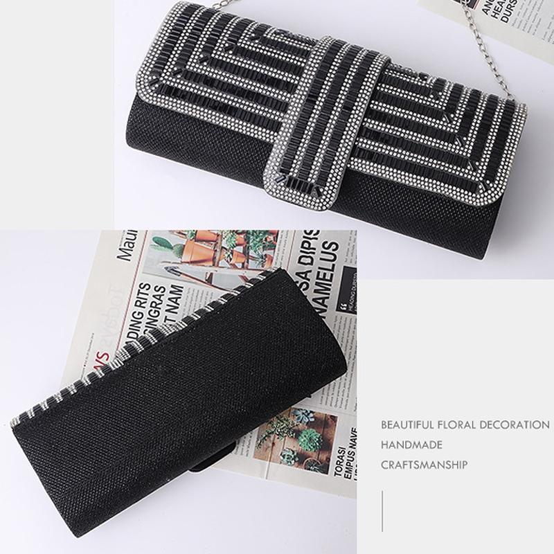 Black Shoulder Bag For Ladies Elegant Hand Messenger - Silver