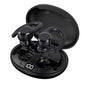 Digital Display Bluetooth Headset with Noise Reduction and Charging Bin - Black