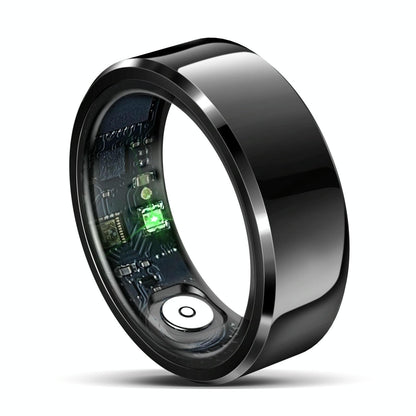 Smart Ring With Heart Rate Blood Oxygen And Sleep Monitoring - R6 Size 8 - Black