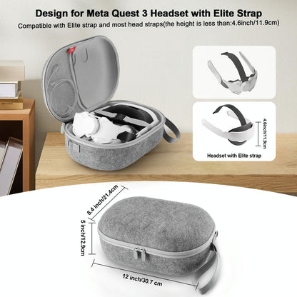 Protective Vr Storage Bag For Apple Vision Pro / Meta Quest 3 Glasses - Black