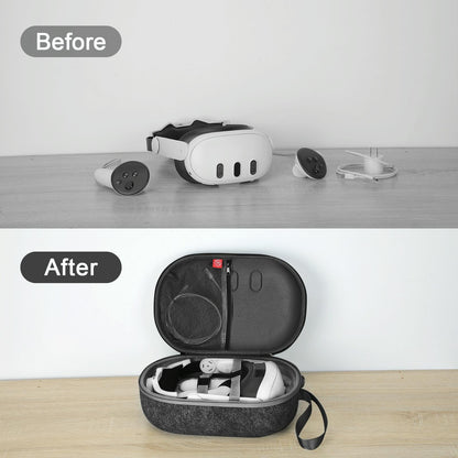 Protective Vr Storage Bag For Apple Vision Pro / Meta Quest 3 Glasses - Black