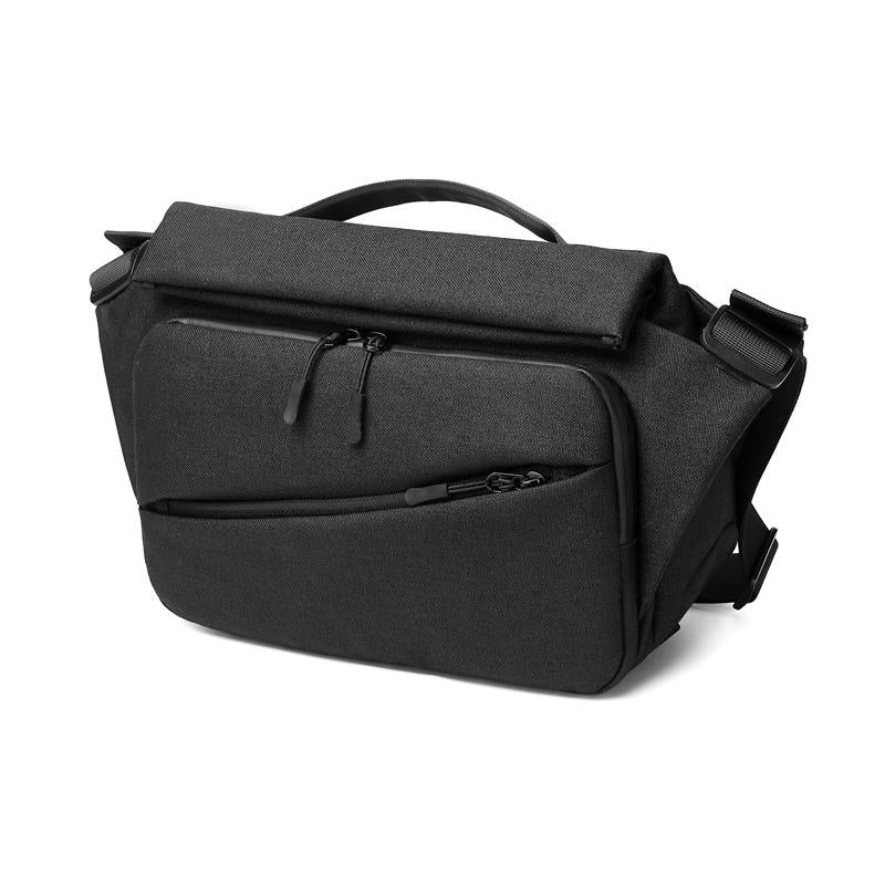 Waterproof Men Messenger Bag With Usb Charging Port Multifunctional Design - Dark Blue