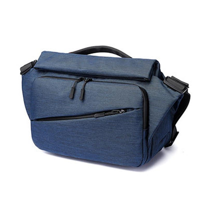 Waterproof Men Messenger Bag With Usb Charging Port Multifunctional Design - Dark Blue