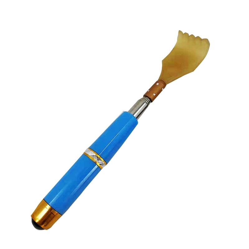 Retractable Back Scratcher With Magnetic Tickler - Brown