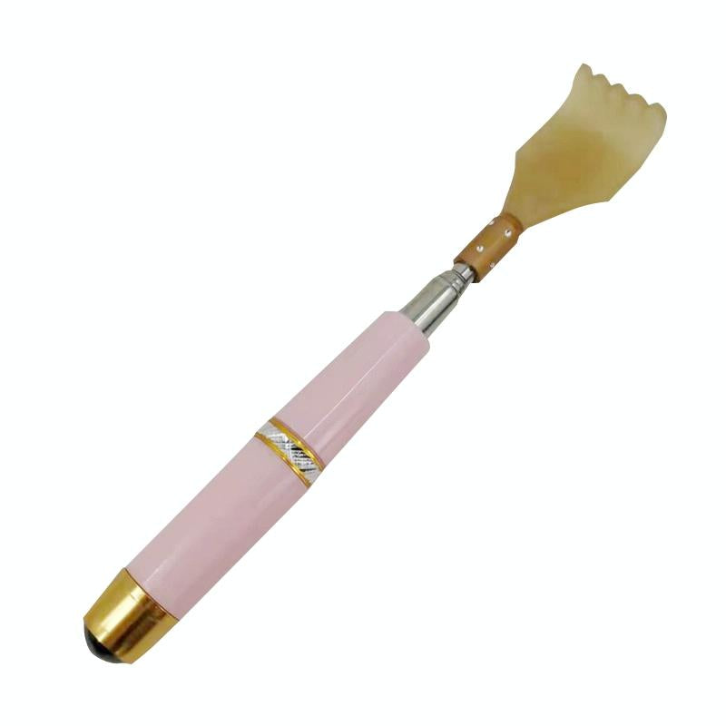 Retractable Back Scratcher With Magnetic Tickler - Brown