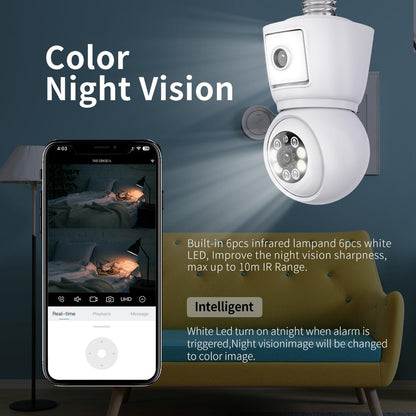 Waterproof Wifi Dual Lens Camera With Motion Detection And Two-Way Audio