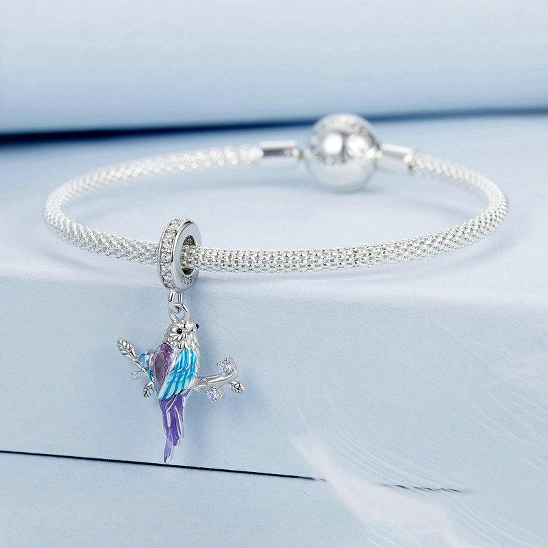 925 Sterling Silver Gradient Kingfisher Pendant In