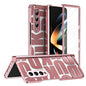 Foldable Electroplated Phone Case for Samsung Galaxy z Fold 4 5g with Hinge - Rose Gold