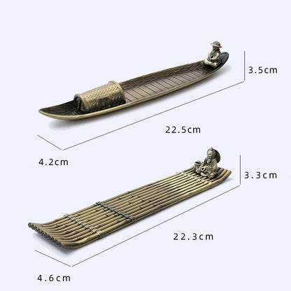 Fisherman Incense Burner With Ash Catcher And Stand - Fishing Boat