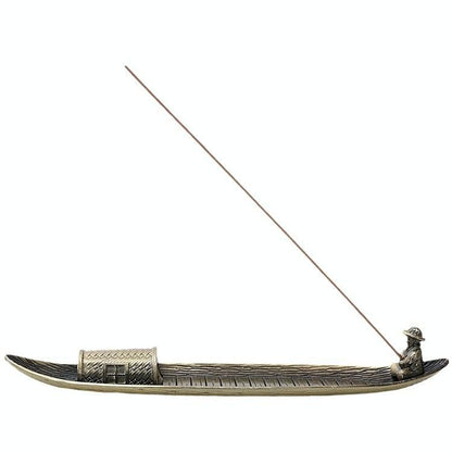 Fisherman Incense Burner With Ash Catcher And Stand - Fishing Boat