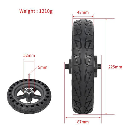 Shock-absorbing Honeycomb Tire for Xiaomi M365 Electric Scooter with 8.5 Rear Wheel - Black Hub