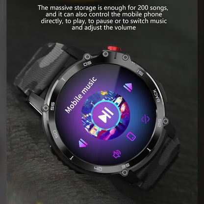 1.6 Inch Round Screen Bluetooth Smart Watch Support Health Monitoring & 24 Sports Modes Black