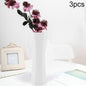 3-Piece Plastic Hydroponic Vase Set For Creative Home Decor - White