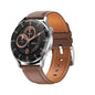 1.32 Inch Heart Rate Detection Smart Watch - Silver + Leather