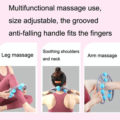 8-Round Yoga Leg Massager Ring-Shaped Roller For Training - Blue