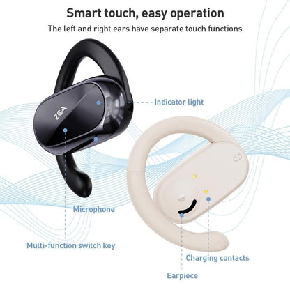 Wireless Bluetooth Earphones with Led Display - Zga Gs08 - Black