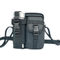 8 Leather Shoulder Mobile Phone Messenger Bag Casual Water Bottle Bag - Black