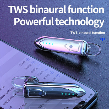 Business Style Bluetooth 5.0 Earphone with Touch Switch - Black