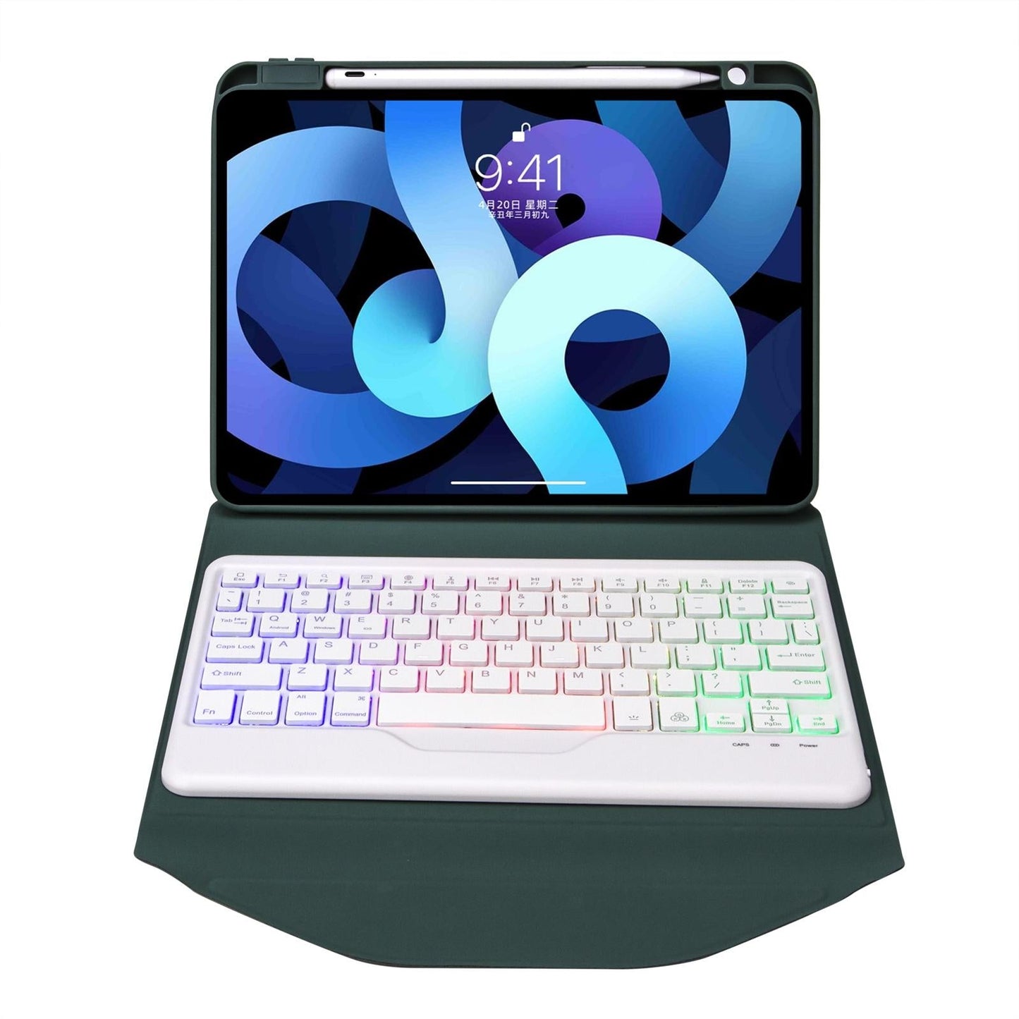 Bluetooth Keyboard Leather Case For Ipad Pro 11 - Backlit With Pen Slot - Black