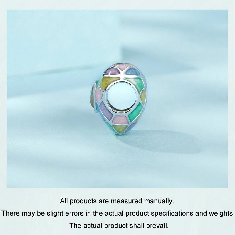 925 Sterling Silver Neon Love Heart Diy Beads Plated