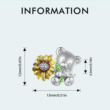 925 Sterling Silver Adorable Sunflower Diy Bead Bracelet