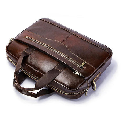 Retro Leather Messenger Bag For Men - Black