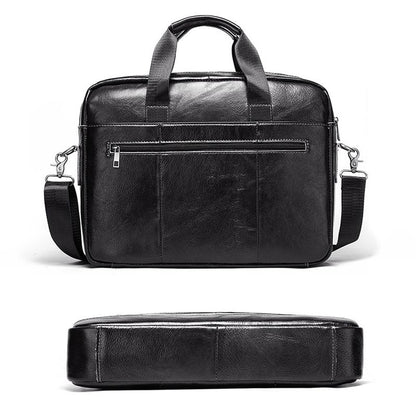 Retro Leather Messenger Bag For Men - Black