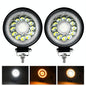 1 Pair 4 Inch Round Double Circle Angel Eye Work Light Black
