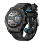 1.53 Inch Ip67 Bt5.0 Sport Smart Watch With Earbuds Support Bluetooth Call / Sleep / Blood Oxygen / Heart Rate / Blood Pressure Health Monitor - Black