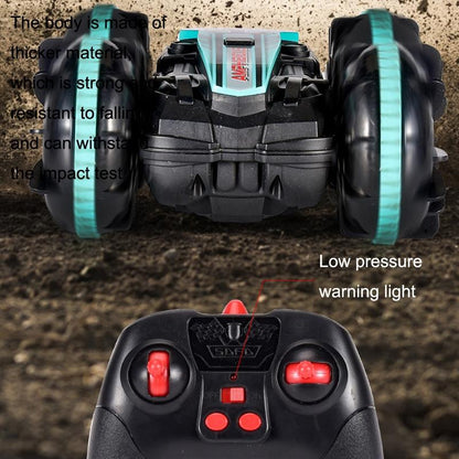 Amphibious Stunt Rc Car - Double-sided Rolling - 2.4g - Electric - Kids' Toy - Red