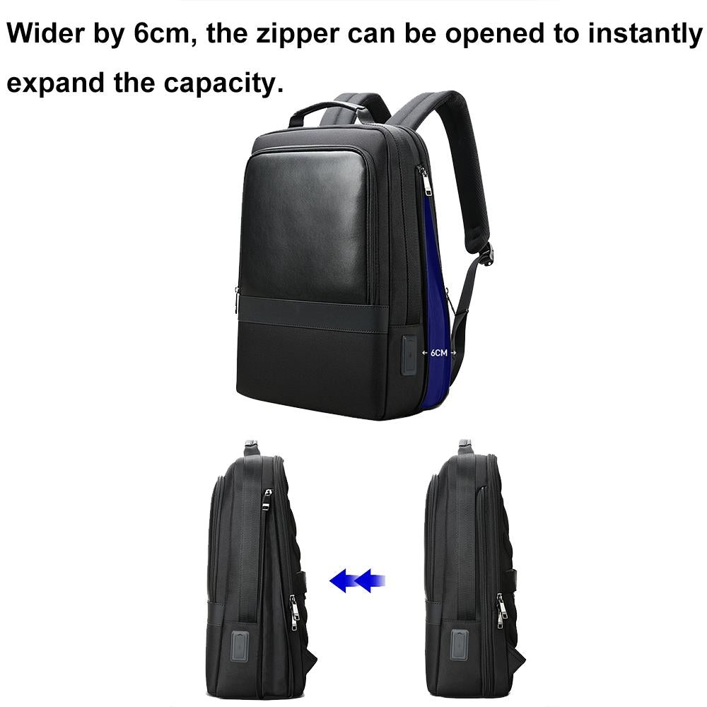 Large Capacity Business Laptop Backpack With Usb & Type-C Port - Black