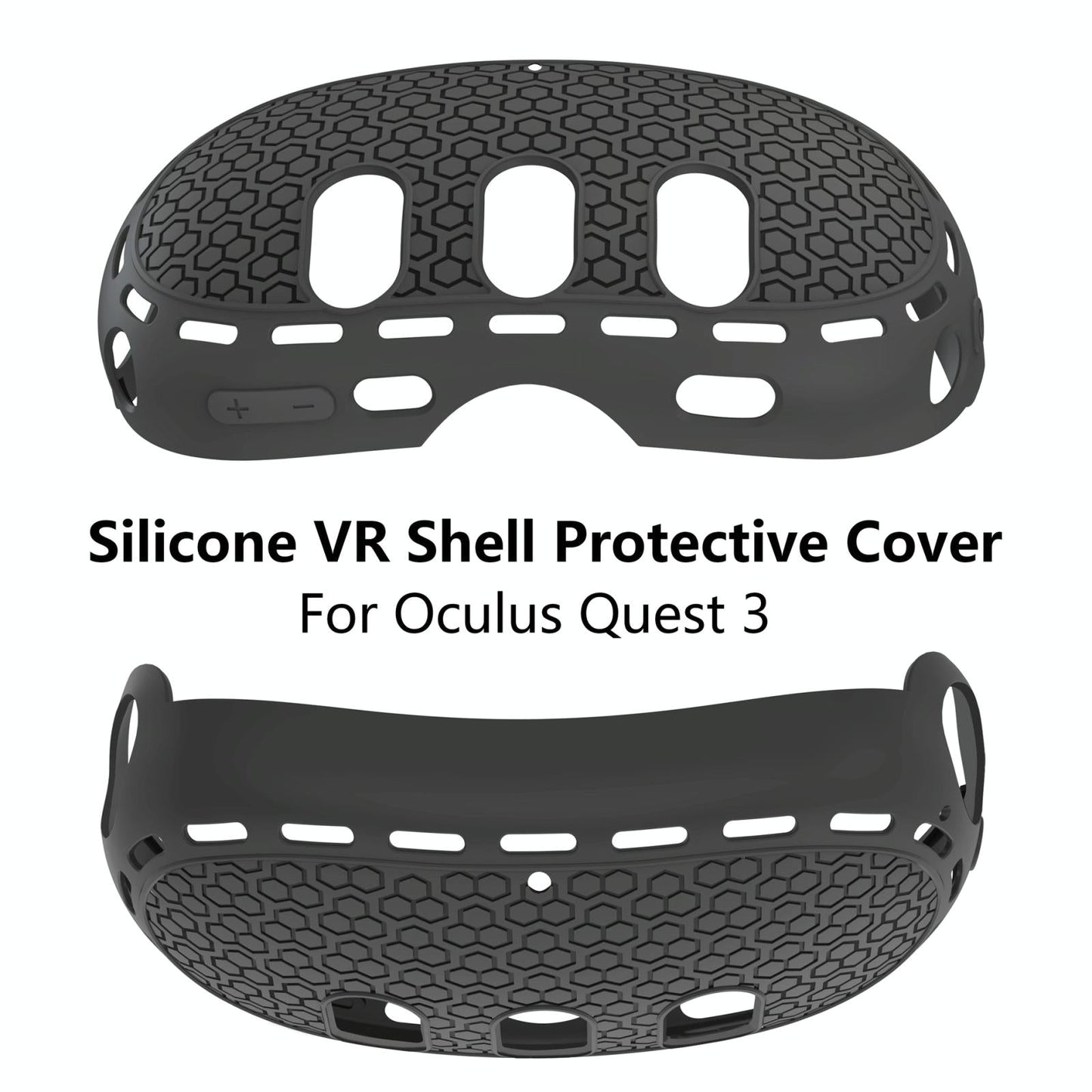 Silicone Vr Host Case For Meta Quest 3 - Fits All Sizes - Black