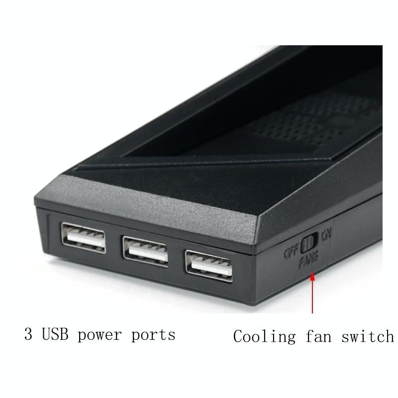 Ps4 Dual Handle Charging Base with Console Radiator - Black
