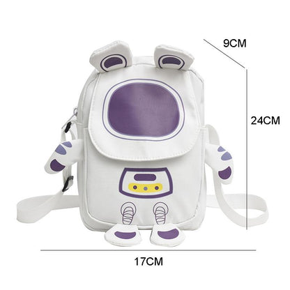 Lightweight Cartoon Crossbody Bag For Students - Blue