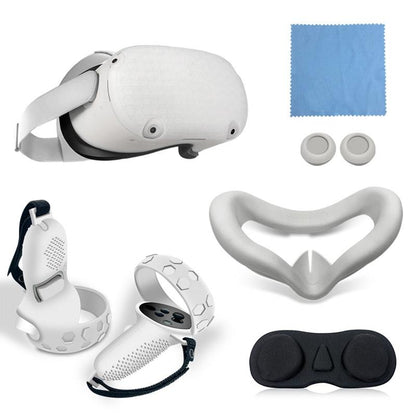 Complete Silicone Controller Cover Set for Meta Quest - 6 Pieces - White