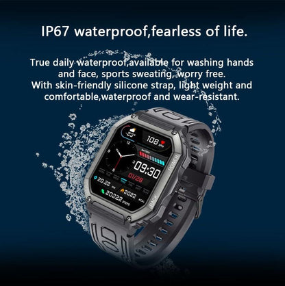 1.8 Inch Heart Rate Blood Pressure Monitoring Smart Calling Watch - Black