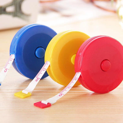 4-Pack Mini Retractable Tape Measure - 1.5M Plastic Cute Automatic