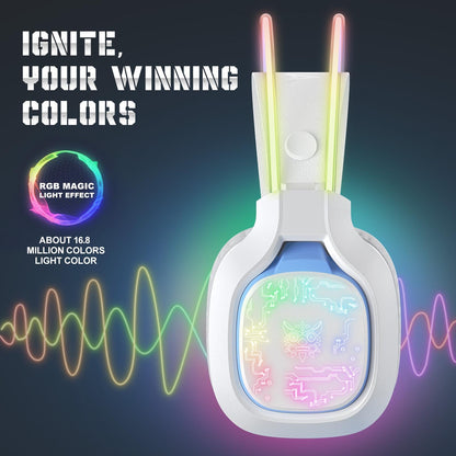 Colourful Light Gaming Headset With Mic 1.8M Cable - Black