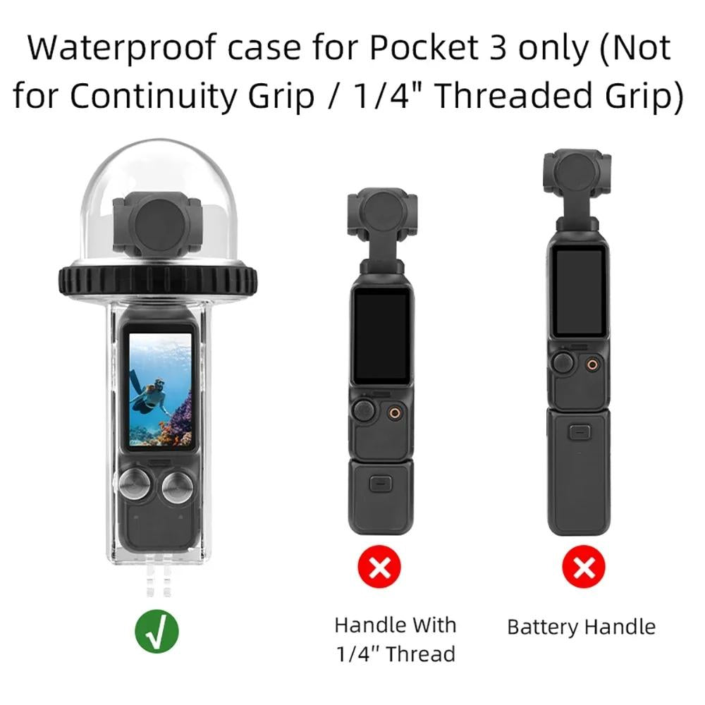 Waterproof Diving Housing For Dji Pocket 3 - 40M Depth - Transparent Handle