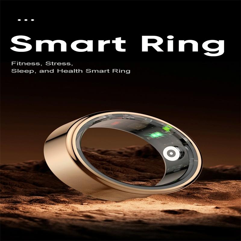 Smart Ring With Heart Rate Blood Oxygen Sleep Monitoring & Sports Modes - Size 9 - Black