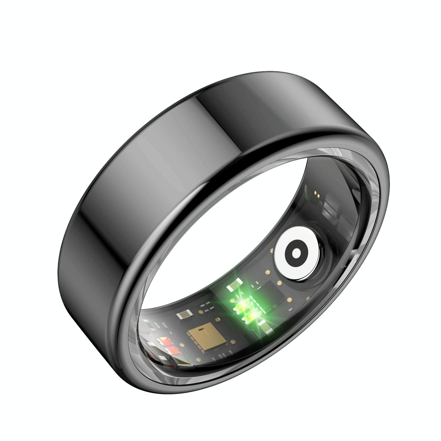 Smart Ring With Heart Rate Blood Oxygen Sleep Monitoring & Sports Modes - Size 9 - Black