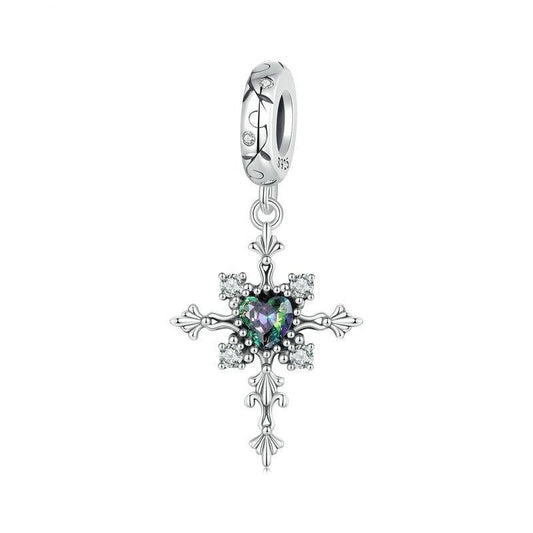 925 Sterling Silver Vintage Cross Love Pendant Beads