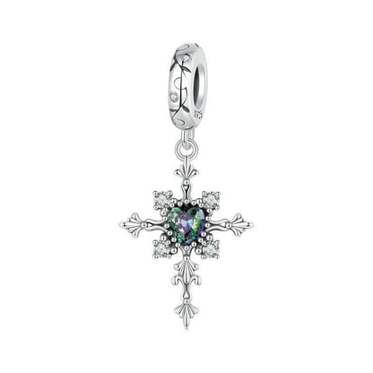 925 Sterling Silver Vintage Cross Love Pendant Beads
