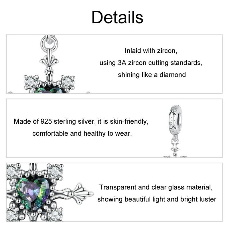 925 Sterling Silver Vintage Cross Love Pendant Beads